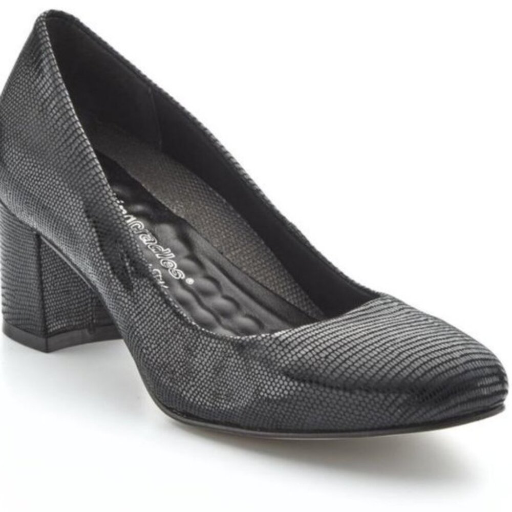 Walking Cradles Black Lizard Print Leather~10.5 W
